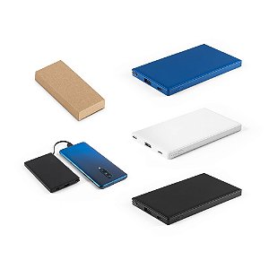 Bateria portátil personalizada em ABS 100% reciclado e bateria em lítio 4.000 mAh - Mínimo 10 Unidades