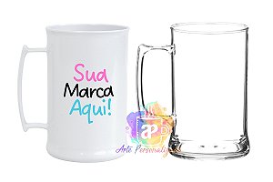 Caneca De Chopp Personalizada Colorida 400ml (Diversas Cores!) Personalização Já Inclusa!