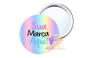 100 Bottons Espelho Holográficos Personalizados 5,5cm Personalização Já Inclusa!