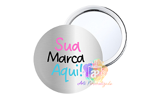 50 Bottons Espelho Prateados Personalizados 5,5cm Personalização Já Inclusa!