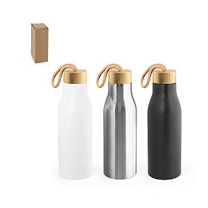 Squeeze personalizado em aço inox 90% reciclado, de parede simples e acabamento em mate 570 mL - Diversas Cores Disponíveis!