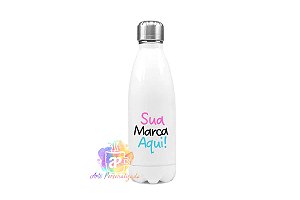 Garrafa Térmica Personalizada Inox 500ml (Diversas Cores!) Personalização Já Inclusa!