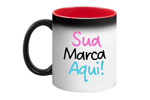 Caneca Mágica Interior Colorido Personalizada Porcelana 325ml (Diversas Cores!) Personalização Já Inclusa!