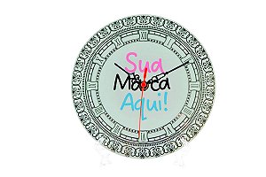 Relógio Personalizado Vidro 20x20cm Redondo Personalização Já Inclusa!