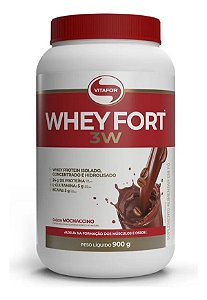 Whey Fort 3W Whey Protein Sabor Mochaccino 900g Vitafor
