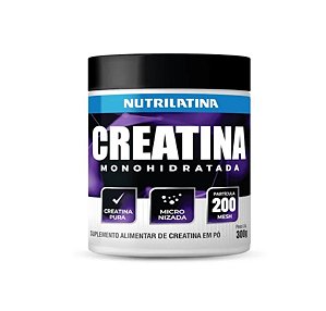 Creatina Monohidratada e Micronizada 300g Nutrilatina