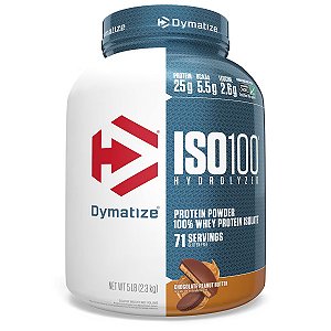 ISO100 Whey Isolado Hidrolisado Chocolate Peanut Butter 5,0lbs 2,3kg Dymatize