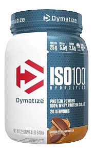 ISO100 Whey Isolado Hidrolisado Chocolate Peanut Butter 1,43lbs 650g Dymatize