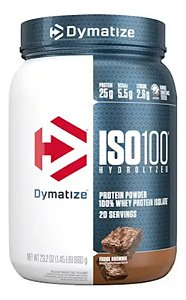 ISO100 Whey Isolado Hidrolisado Fudge Brownie 1,45lbs 660g Dymatize