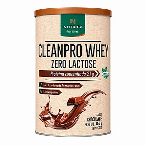 Cleanpro Whey Zero Lactose 450g Sabor Chocolate Nutrify