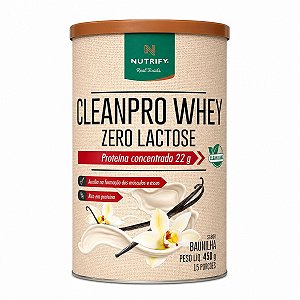 Cleanpro Whey Zero Lactose 450g Sabor Baunilha Nutrify