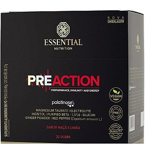 Pre Action 20 Sachês Maça e Limão Essential Nutrition