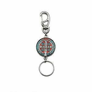 Chaveiro Medalha de São Bento 30 mm - Níquel