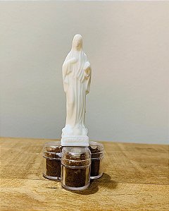 Imagem Rainha da Paz (9 cm) com Terra de Medjugorje