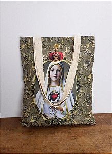 Bolsa Nossa Senhora de Fátima 35x33cm  (alça creme)