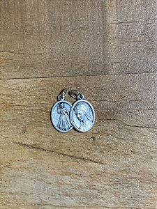 Medalha Rainha da Paz e Jesus Misericordioso (20 mm) Prata - Medjugorje
