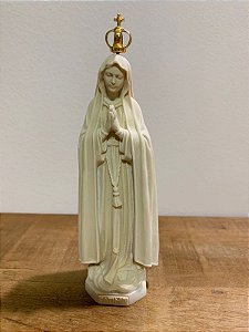 Imagem Importada - Nossa Senhora de Fátima 16cm Marfim com coroa