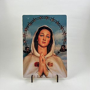 Quadro em MDF (porta retrato) 14 x 20 cm - Nossa Senhora Rosa Mística