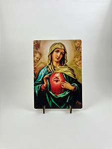 Quadro em MDF (porta retrato) 14 x 20 cm - Imaculado Coração de Maria (modelo 1)