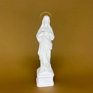 Imagem Sagrado Coração de Jesus 18cm Pó de Mármore - Branca