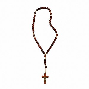 Terço Madeira Médio com Cristo