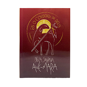 Bíblia Sagrada Ave-Maria - Capa Eis o Cordeiro de Deus Vermelha