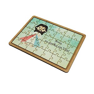 Quebra Cabeça 29cm 35 Peças MDF - Jesus Misericordioso