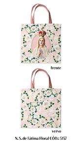 Bolsa Ecobag Nossa Senhora de Fátima com Floral