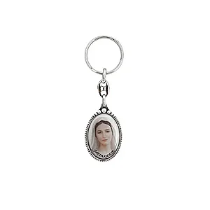 Chaveiro Metal Rainha da Paz Colorido Resina 4cm