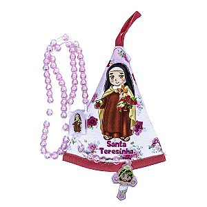 Terço Bolsinha Manto Infantil - Santa Teresinha