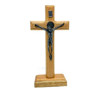 Cruz de Mesa 17 cm - Prata Velha