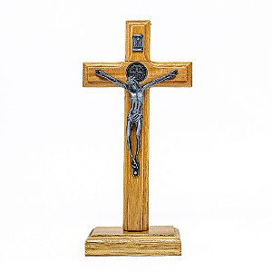 Cruz de Mesa 17 cm - Prata Velha