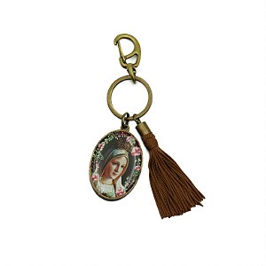 Chaveiro Oval Com Mosquetão - Nossa Senhora de Fátima