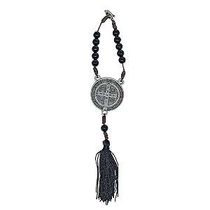 Adorno de Carro Medalha São Bento Prata Velha