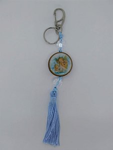 Chaveiro do Anjo da Guarda com Tassel Azul