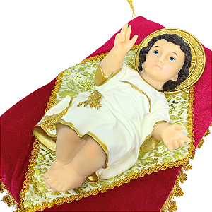 Menino Jesus de Resina 21cm Com Almofada