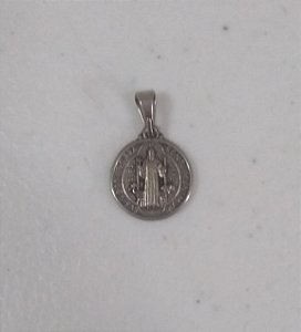Medalha de São Bento 13 mm Prata Velha (5207)