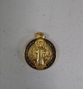 Medalha de São Bento 30mm Resinada Dourada (5161)