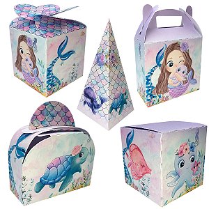 20 Caixinhas Tema Sereia Sem Personalização