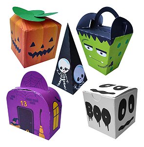 20 Caixinhas Tema Halloween - Bruxas Sem Personalização