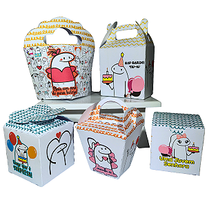 20 Caixinhas Tema Flork Menina Sem Personalização