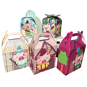 20 Caixinhas Tema Três Porquinhos Sem Personalização