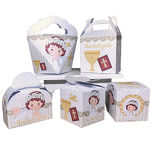 20 Caixinhas Tema Batizado Menina Sem Personalização