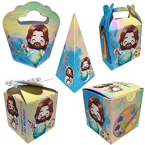 20 Caixinhas Tema Maior Pintor do Mundo Jesus Sem Personalização