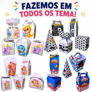 Kit de Caixinhas Personalizadas com 5 Modelos - Escolha seu Tema