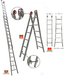 Escada Extensível De Alumínio 13 Degraus  4,45 x 7,45 Prorosca