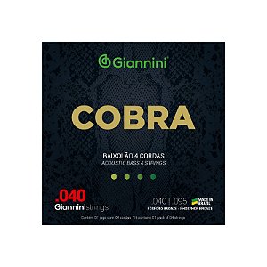 Encordoamento para Baixolão 4 cordas Giannini Cobra Fósforo Bronze GEEBALF