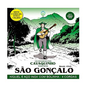 Encordoamento para Cavaquinho São Gonçalo IZ 0131 com SOL EXTRA e Palheta