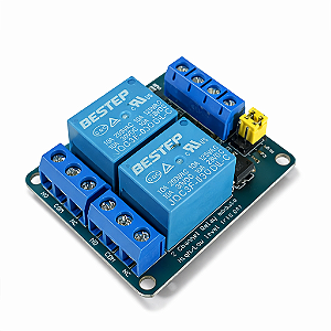 Módulo Rele 3V 2 Canais 10A Borne KRE Optoacoplado p/ ESP32