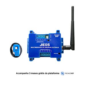 Multimedidor Consumo de Energia Elétrica JE05 + 1x Sensor SCT-013  - Plataforma de Monitoramento Energia